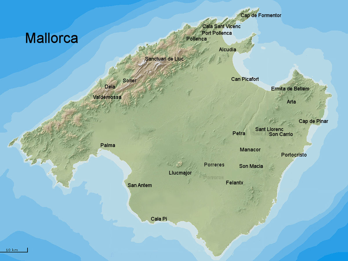 Карта майорка испания
